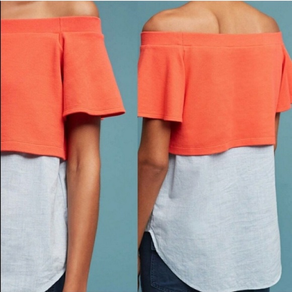 Anthro | Postmark Layered off the Shoulder Tunic - Picture 2 of 8